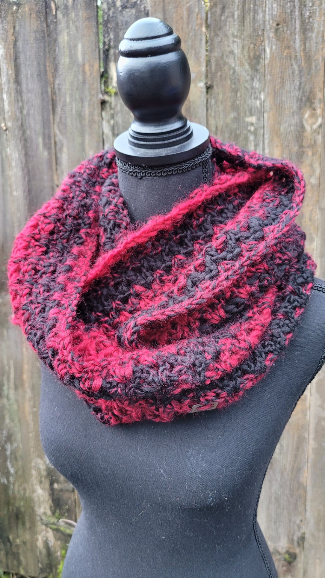 Infinity Scarf - Red/Charcoal